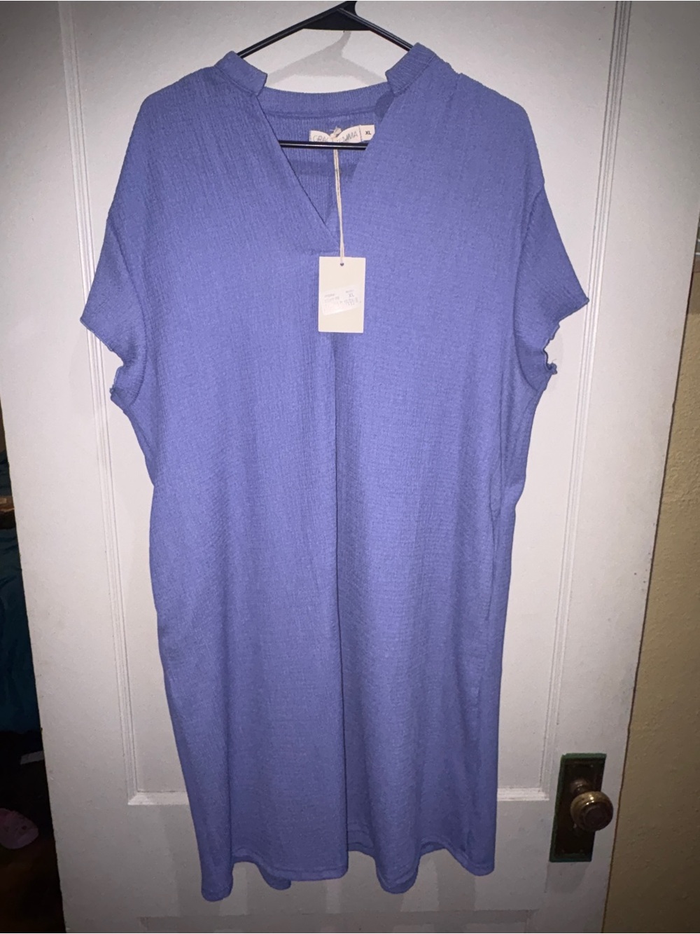 Short Sleeve V-Neck Dress XL
